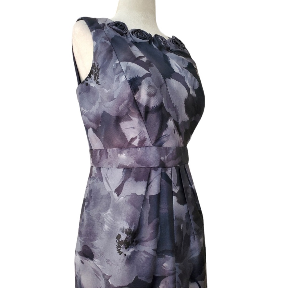 Adrianna Papell Floral Iridescent Sheath Dress Size 6 - Picture 10 of 11